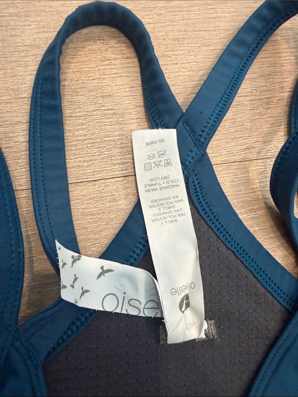 Women's Oiselle Double-Strap Sports Bra in Deep Teal- Size Large! - Picture 3 of 4
